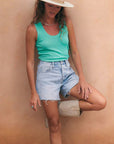Z Supply Cabana Green Sirena Rib Tank-Tops-Z Supply-L. Mae Boutique & Wild Mabel Clothing