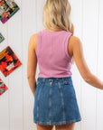 Z Supply Dusty Orchid Sirena Rib Tank-Tops-Z Supply-L. Mae Boutique & Wild Mabel Clothing