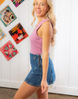 Z Supply Dusty Orchid Sirena Rib Tank-Tops-Z Supply-L. Mae Boutique & Wild Mabel Clothing