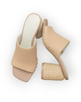 Zadie Nude Raffia Block Heel Sandal-Shoes-KKE Originals-L. Mae Boutique & Wild Mabel Clothing