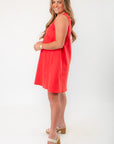 Dockside Red Button Up Smock Dress