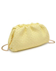 Mindy Butter Yellow Woven Clutch