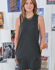edit Everyday Black Sleeveless Shift Dress-Dresses-Double Zero-L. Mae Boutique & Wild Mabel Clothing
