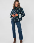 Bluebell Blooms Navy Reversible Block Print Jacket