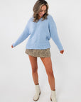 Powder Run Baby Blue Knit Pullover Sweater