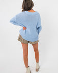Powder Run Baby Blue Knit Pullover Sweater