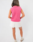 Mila Taffy Pink Sleeveless Sweater
