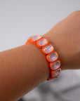 Coral Oval Candy Gem Bracelet