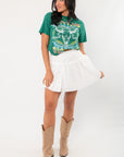 Aimee White Cinched Tie Skirt