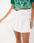 Aimee White Cinched Tie Skirt