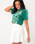 Aimee White Cinched Tie Skirt