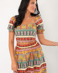 Truly Tropical Puff Sleeve Crop Top