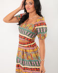 Truly Tropical Puff Sleeve Crop Top