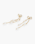 Ses Long Bow Pearl Deco Drop Earrings WM