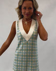 Show Me Your Mumu On The Green Plaid Knit Hartford Tank Sweater Dress