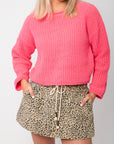 Taffy Pink Chenille Sweater