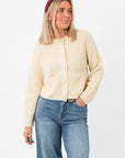 Natural Button Front Cardigan