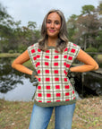 Holiday Spirit Green Plaid Sweater Vest
