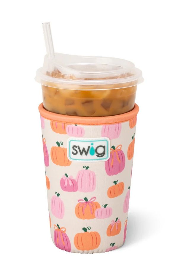 Swig Pumpkins and Bows Medium Iced Coolie