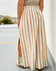 Emma Natural Striped Midi Skirt