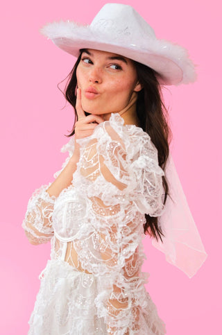 Last Rodeo White Bride Cowgirl Hat-XO Fetti-L. Mae Boutique