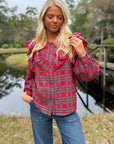 Woodland Red Tartan Collared Blouse