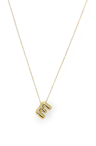 18K Gold Plated Bubble Letter Necklace-Luxe Group-L. Mae Boutique
