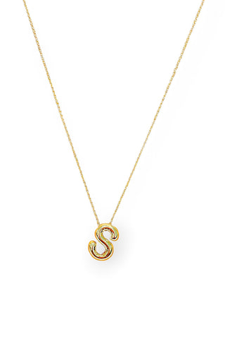 18K Gold Plated Bubble Letter Necklace-Jewelry-Luxe Group-L. Mae Boutique & Wild Mabel Clothing