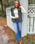 Frosted Pine Green Faux Fur Vest
