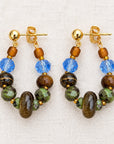 Tiger's Eye Multicolor Beaded Loop Earrings