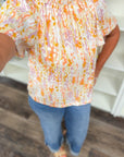 Orange You Glad Patterned Short Sleeve Blouse