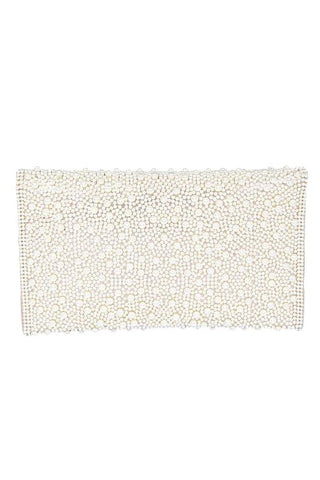 Pearl Studded Envelope Clutch Bag