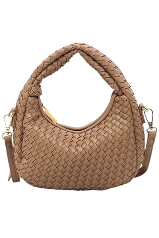 Woven Mini Hobo Shoulder Bag