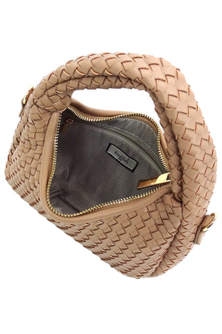 Woven Mini Hobo Shoulder Bag