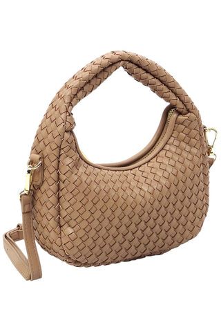 Woven Mini Hobo Shoulder Bag