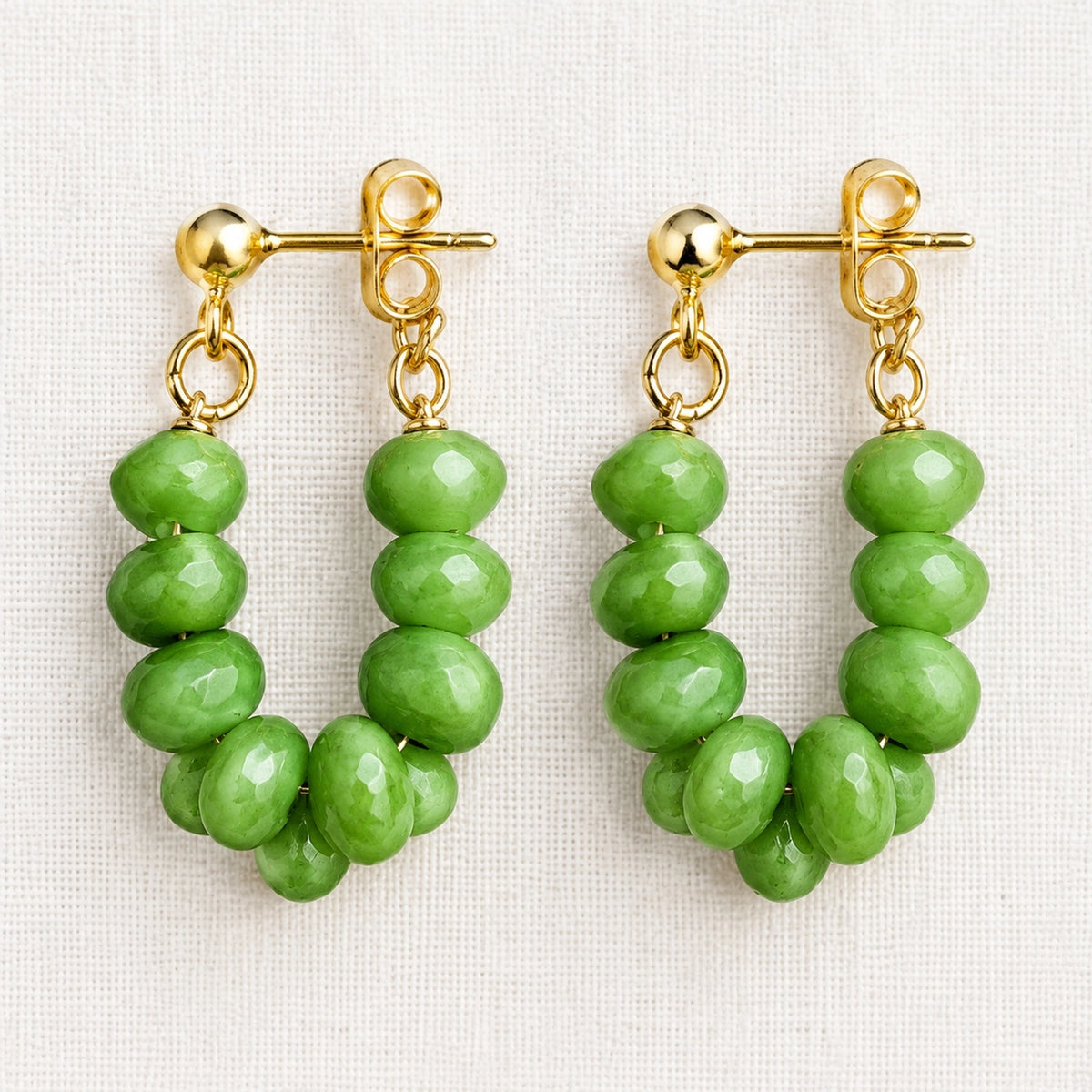 Riesling Green Beaded Loop Earrings