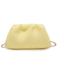 Mindy Butter Yellow Woven Clutch