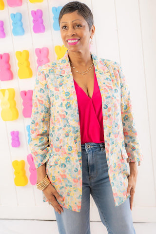 All About Floral Linen Blazer-Outerwear-Fate-L. Mae Boutique & Wild Mabel Clothing