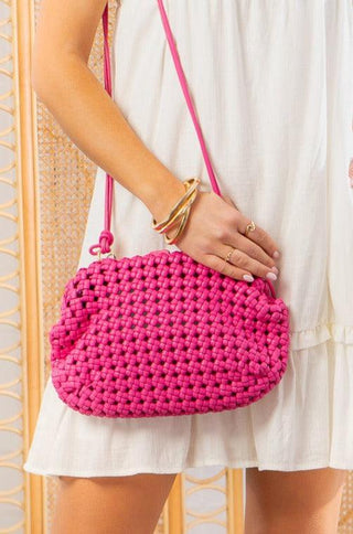 All You Need Fuchsia Woven Purse-Bags/Purses-BC Bags-L. Mae Boutique & Wild Mabel Clothing