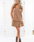 Amber Gingham Tweed Shift Dress-Dresses-Aureum-L. Mae Boutique & Wild Mabel Clothing