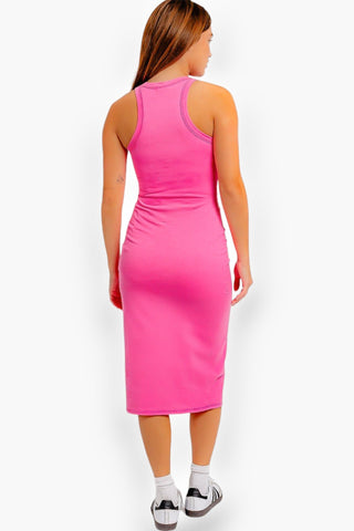 Angie Hot Pink Racer Back Midi Dress-Le Lis-L. Mae Boutique