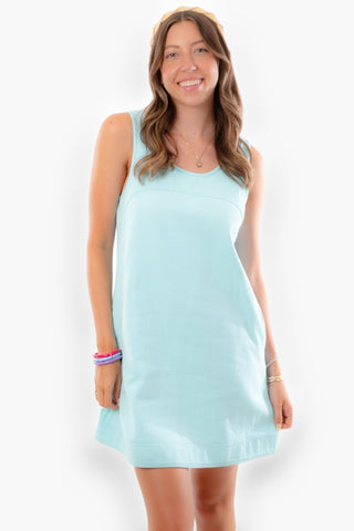 Aqua Washed Denim Sleeveless Mini Dress-Dresses-Mittoshop-L. Mae Boutique & Wild Mabel Clothing