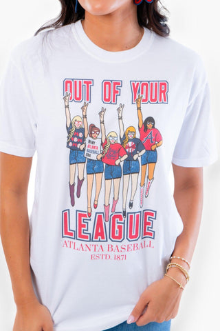 Atlanta Baseball "Out of Your League" Tee-Poppy & Pine-L. Mae Boutique