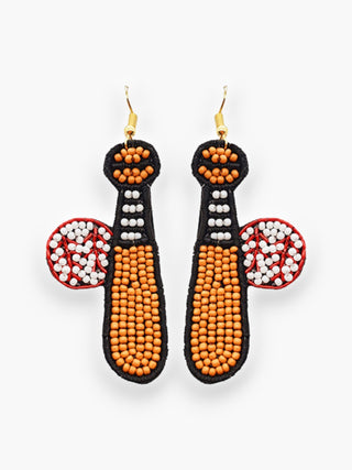 Ballfield Baseball Bat & Ball Beaded Earrings-Jewelry-Golden Stella-L. Mae Boutique & Wild Mabel Clothing