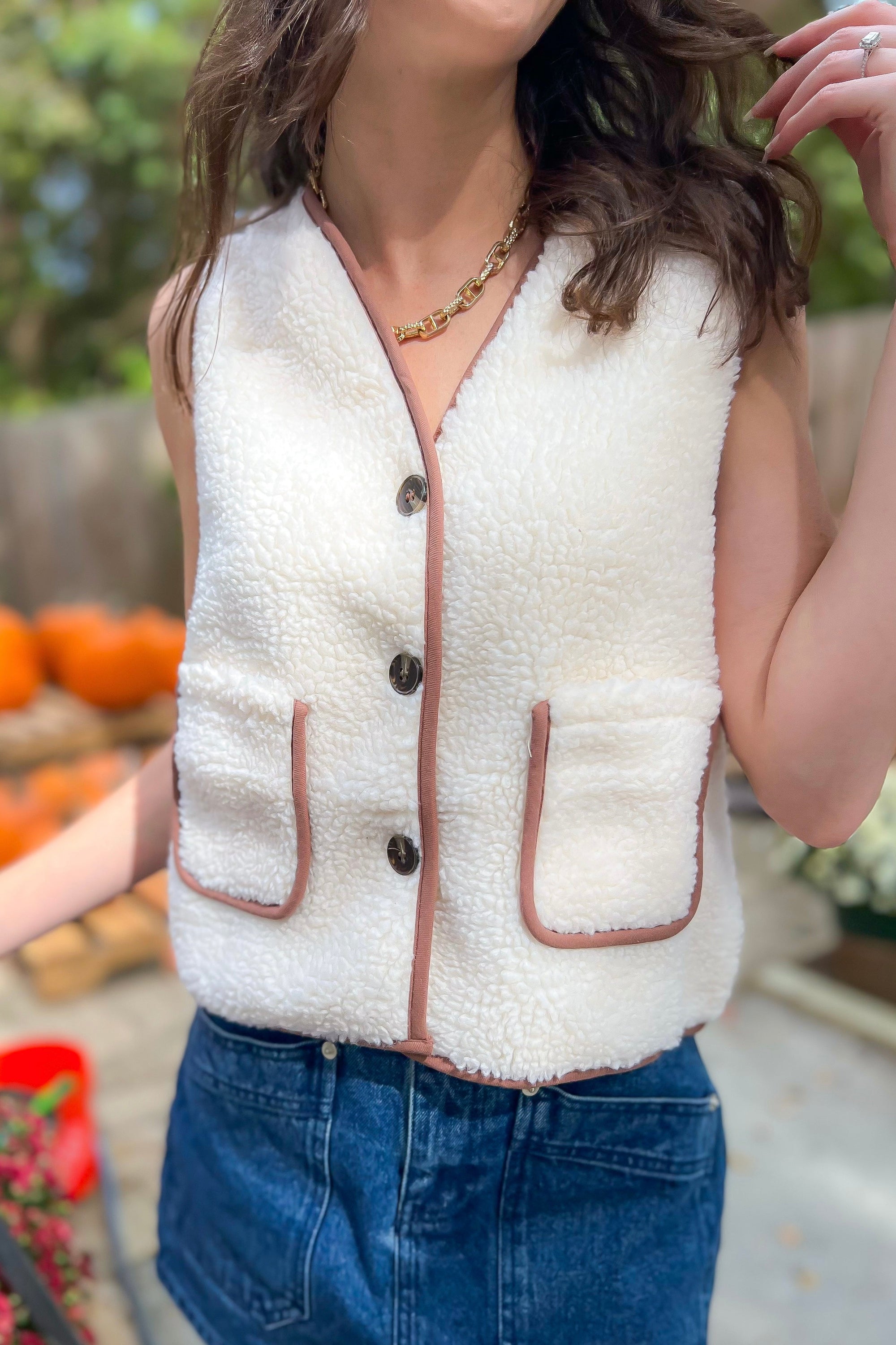 Bandit Button Down Sherpa Vest-Outerwear-BaeVely-L. Mae Boutique & Wild Mabel Clothing