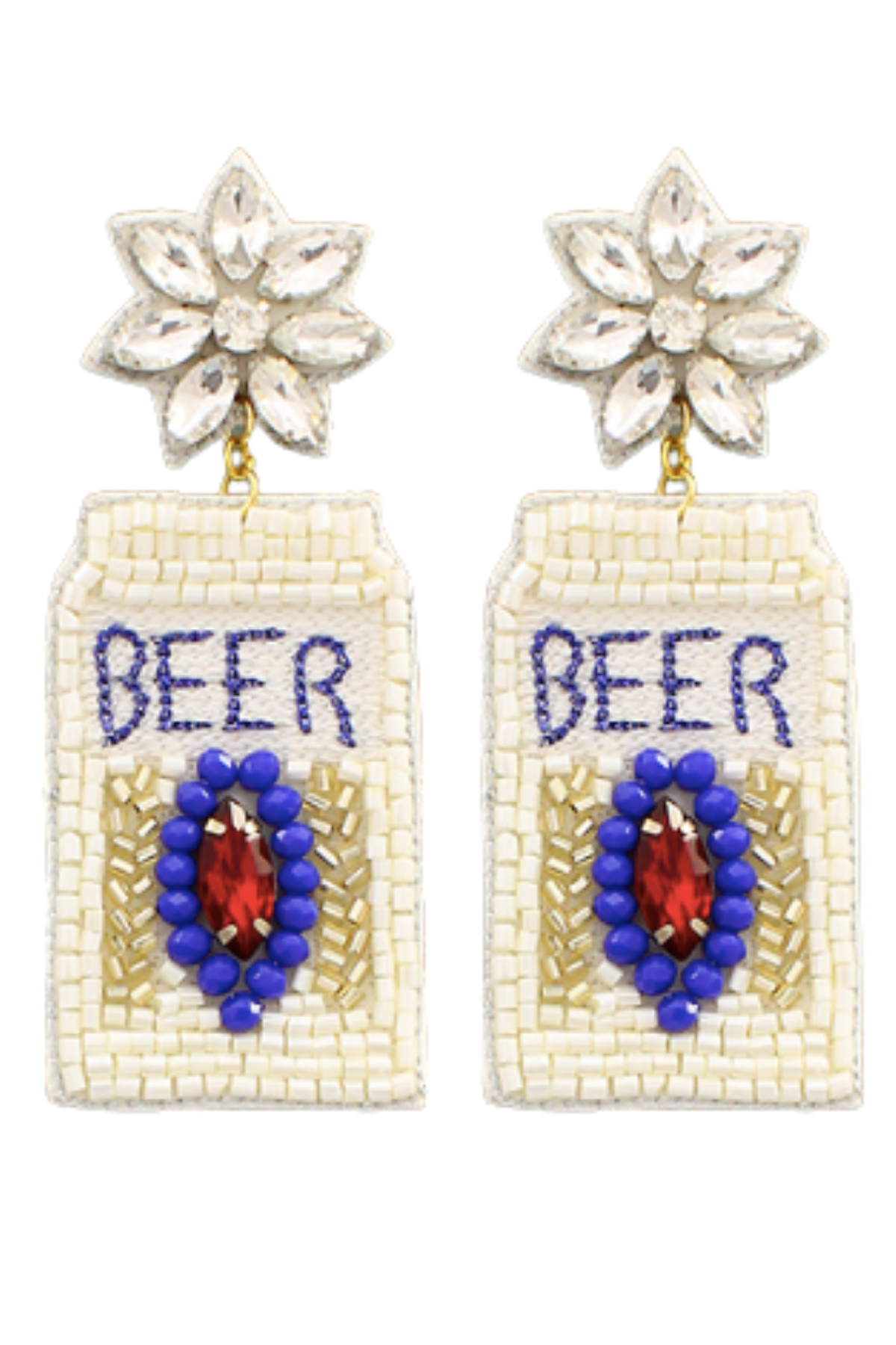 Beer Never Broke My Heart Beaded Earrings-Jewelry-Golden Stella-L. Mae Boutique & Wild Mabel Clothing