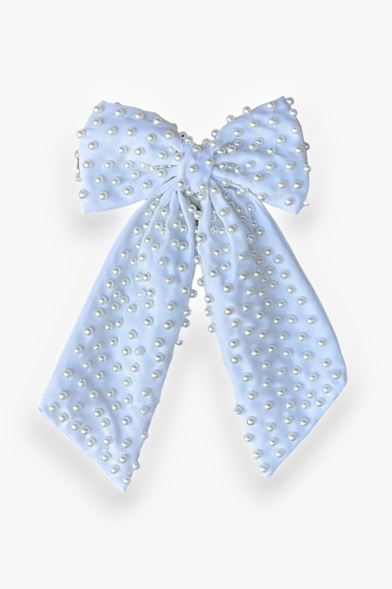 Bella Pearl Embellished Barrette Bow-Accessories-OBX Prep-L. Mae Boutique & Wild Mabel Clothing