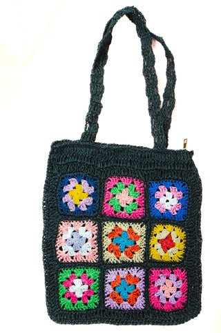 Black Floral Crochet Bag-Fame Accessories-L. Mae Boutique