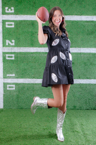 Black Sequin Football Dress-Lula the Label-L. Mae Boutique