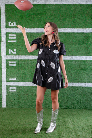 Black Sequin Football Dress-Lula the Label-L. Mae Boutique